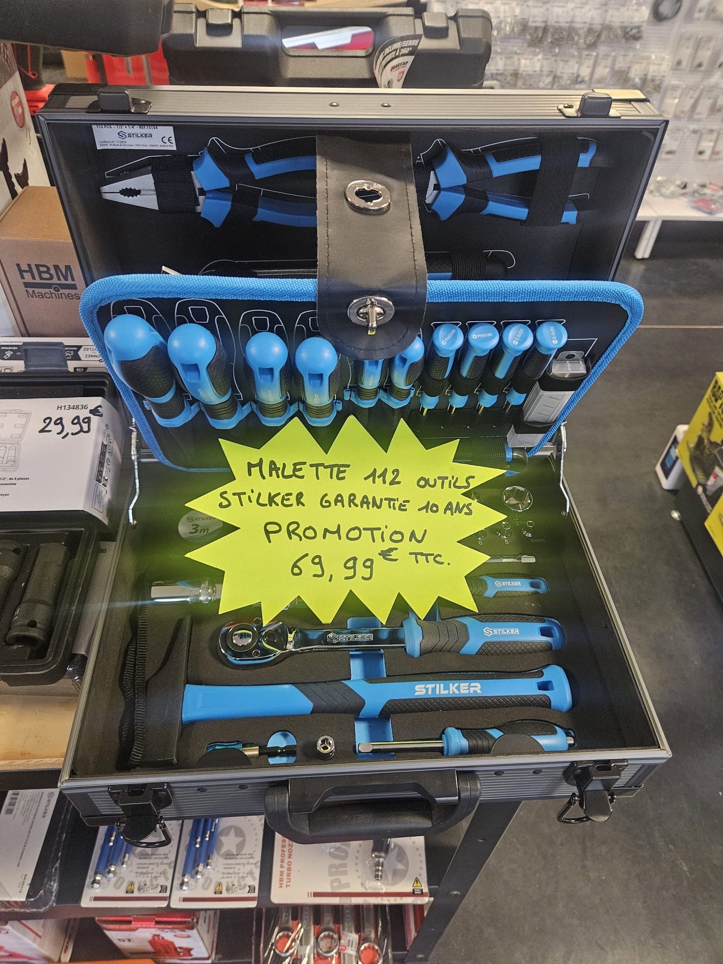 Mallette de dépannage Stilker 112 outils 1/4” – 1/2” VCR Pièces Auto