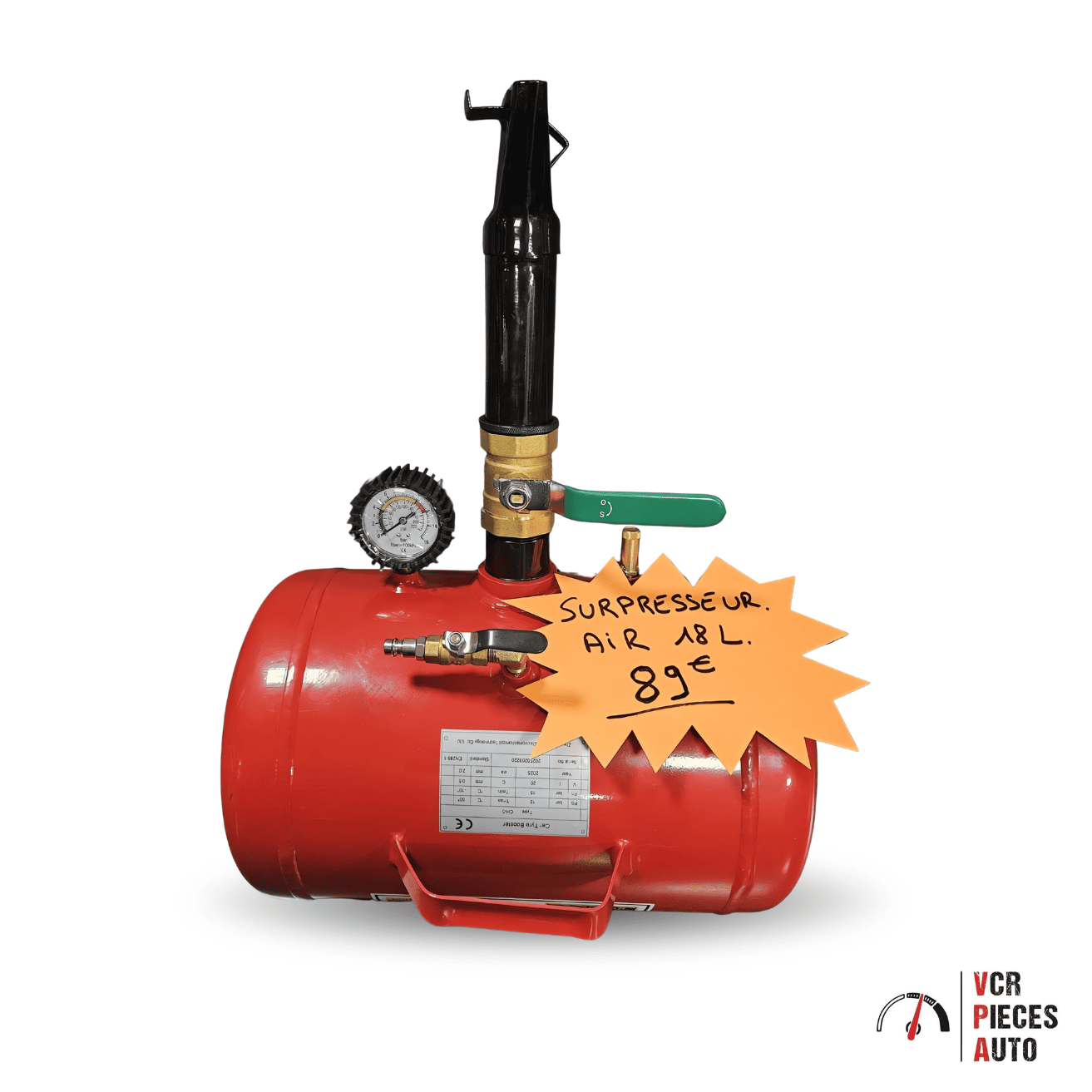 Surpresseur d’air avec réservoir 18L VCR Pièces Auto