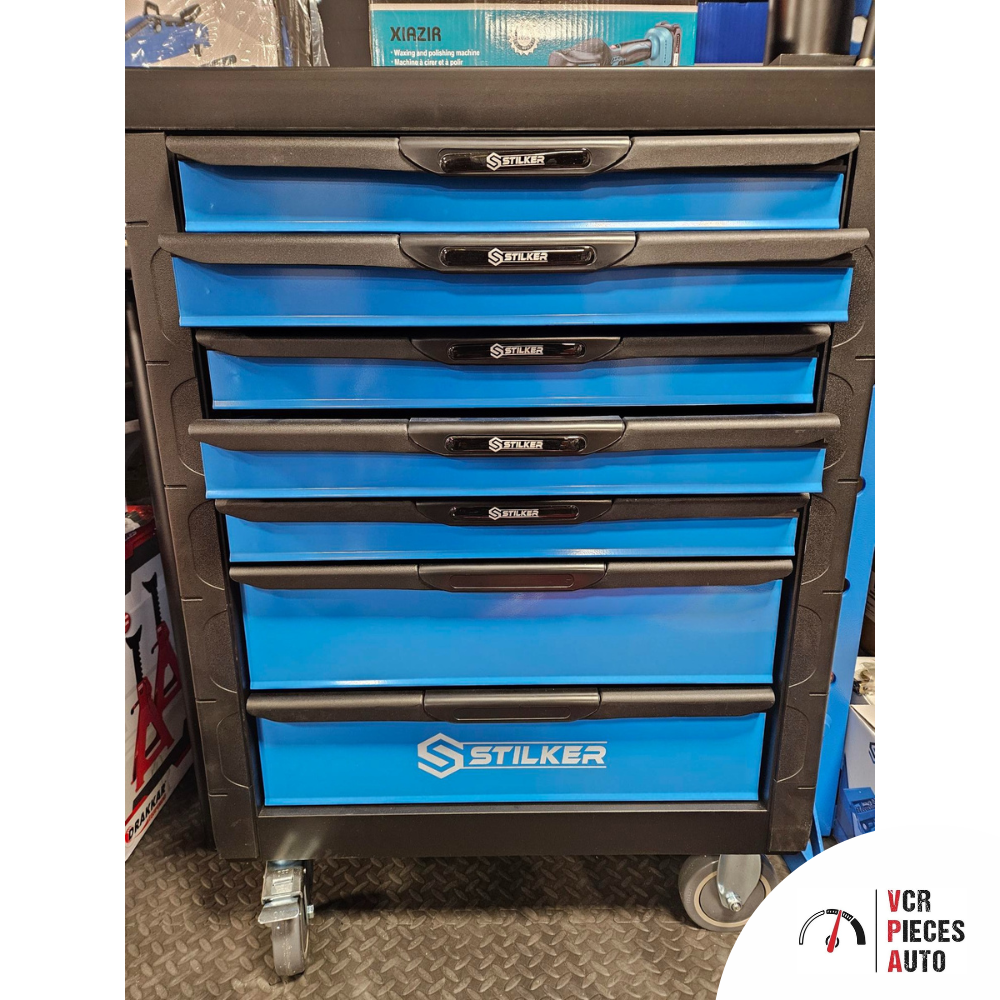 Servante d’atelier Stilker - 7 tiroirs, 147 outils VCR Pièces Auto