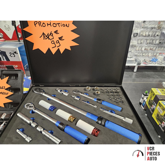 Coffret 3 clés dynamométriques + accessoires – 32 pièces VCR Pièces Auto