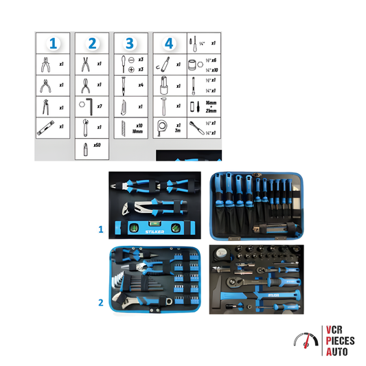 Mallette de dépannage Stilker 112 outils 1/4” – 1/2”