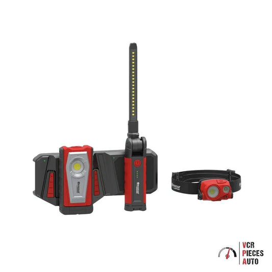 Baladeuse d'atelier LED 1000 lumens repliable rechargeable - VCR Pièces Auto