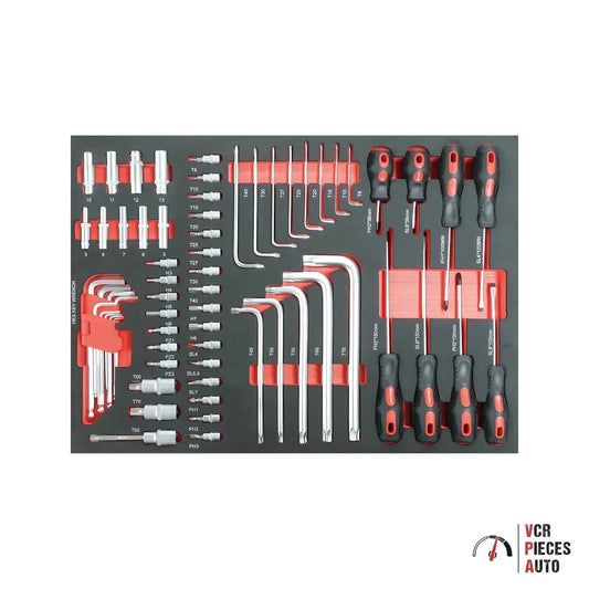 Module mousse embouts et tournevis - 65 pcs - VCR Pièces Auto