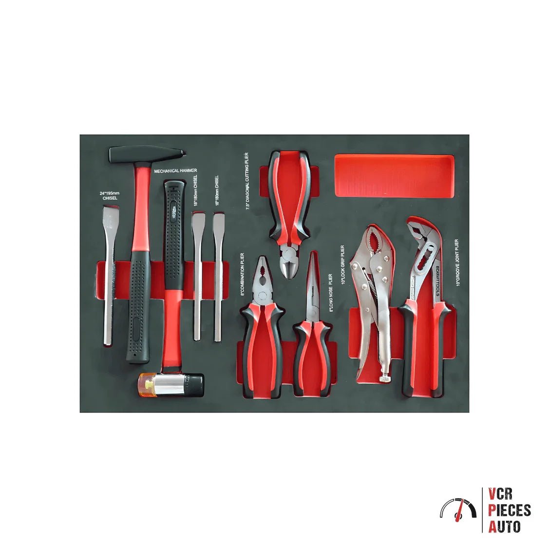 Module mousse plein pinces et frappe - 10 outils - VCR Pièces Auto