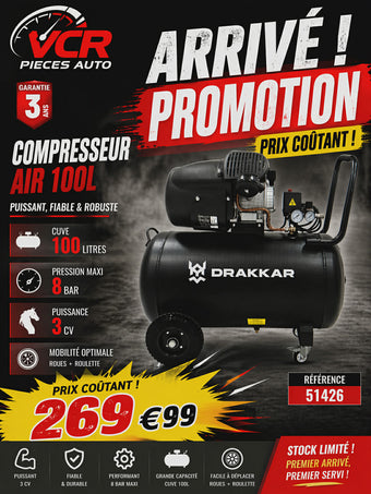 compare product Compresseur 100l drakkar